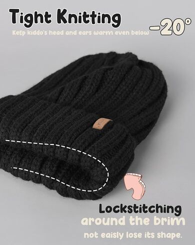 FURTALK Kids Winter Hat Toddler Knitted Beanie with Faux Fur Pom Poms for Baby Girls Boys in Saudi Arabia