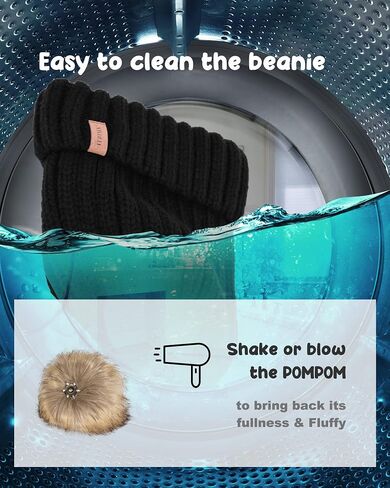 FURTALK Kids Winter Hat Toddler Knitted Beanie with Faux Fur Pom Poms for Baby Girls Boys in Saudi Arabia