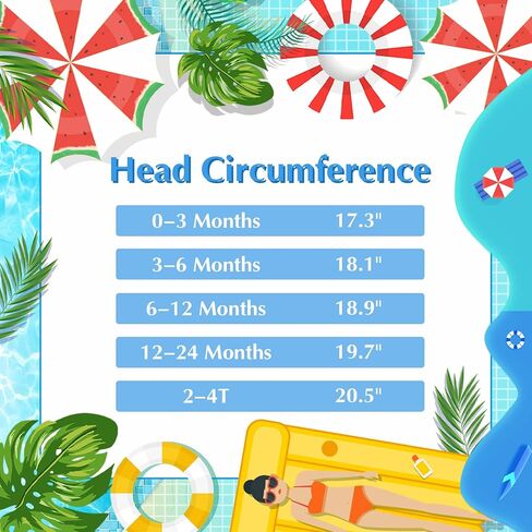 Durio UPF 50+ Baby Sun Hat - Wide Brim Beach Bucket Hats for Infant Girls 0-4T, Outdoor Summer Hat for Newborn to Toddler in Saudi Arabia