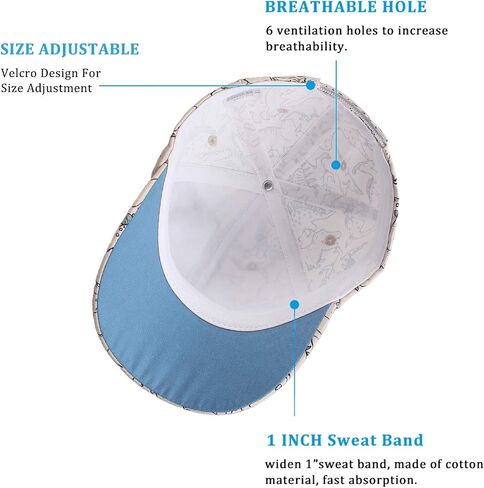 JANGANNSA Dinosaur Boys Girls Caps Embroidery Baby Baseball Caps Cotton Infant Toddler Kids Hat Spring Summer Autumn 2-6Y in Saudi Arabia