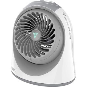 Breesi Nursery Air Circulator Fan for Baby and Kids Room with Child Lock, Hidden Cord Storage, Finger-Friendly Design, White