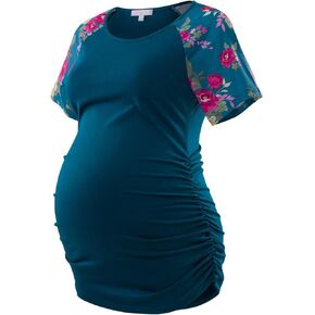 Bhome Maternity T Shirt Baseball Crew Neck Raglan Short Sleeve Shirts Pregnancy Top