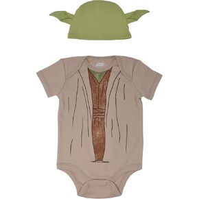 STAR WARS The Mandalorian The Child Darth Vader R2-D2 Baby Cosplay Bodysuit and Hat Set Newborn to Infant