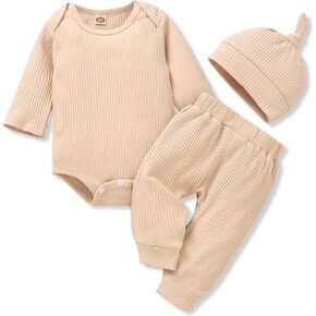 Aalizzwell Baby Boys Girls Ribbed Bodysuit Outfit