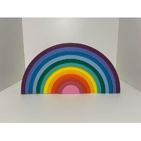 Silicone Rainbow Stacking Toy - Largest on The Market 12 Layer Montessori Toys for Toddlers - Learning and Development Toy - Boho Rainbow Baby Color (Boho)