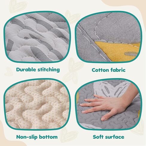 سجادة لعب الأطفال المصنوعة من القطن الناعم للرضع والأطفال الصغار، سجادة وقت الاستلقاء على البطن، سجادة نشاط الطفل للأرضية، سجادة زحف قابلة للطي للاستخدام الداخلي والخارجي in Kuwait