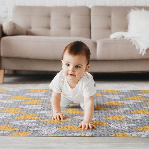 سجادة لعب الأطفال المصنوعة من القطن الناعم للرضع والأطفال الصغار، سجادة وقت الاستلقاء على البطن، سجادة نشاط الطفل للأرضية، سجادة زحف قابلة للطي للاستخدام الداخلي والخارجي in Kuwait