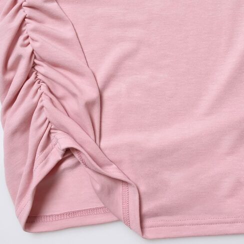 Maternity Pregnancy V Neck Fly Short Sleeve Stylish T Shirt Pregnant Side Ruched Top Shirt in Kuwait