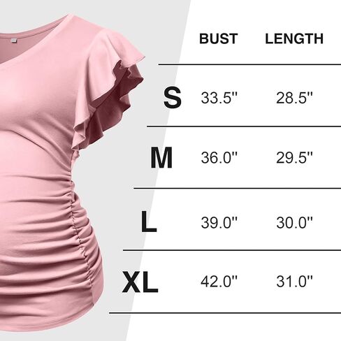 Maternity Pregnancy V Neck Fly Short Sleeve Stylish T Shirt Pregnant Side Ruched Top Shirt in Kuwait
