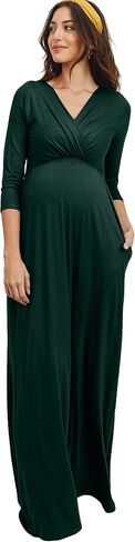 LaClef Women's Wrapped Ruched Maternity Dress with Pocket in Saudi Arabia