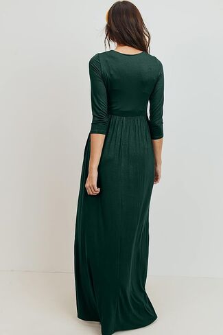 LaClef Women's Wrapped Ruched Maternity Dress with Pocket in Saudi Arabia