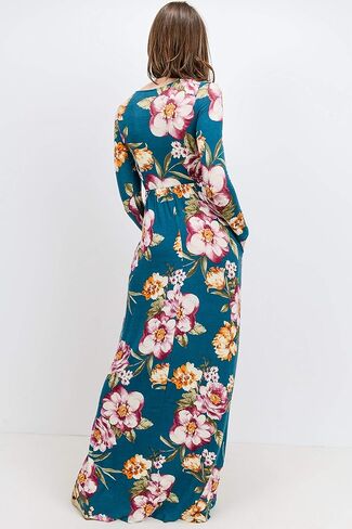 LaClef Women's Wrapped Ruched Maternity Dress with Pocket in Saudi Arabia