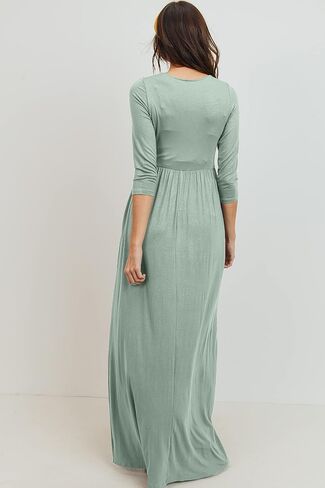 LaClef Women's Wrapped Ruched Maternity Dress with Pocket in Saudi Arabia