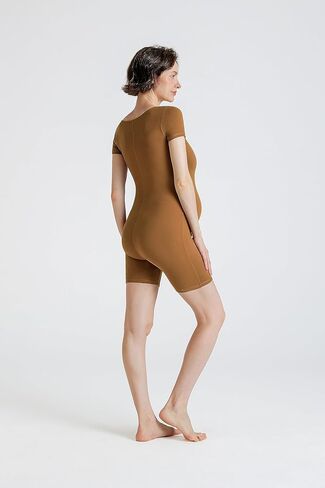 POSHDIVAH بدلة أمومة نسائية برقبة مربعة بدلة حمل تي شيرت علوي بأكمام قصيرة رومبير in Kuwait