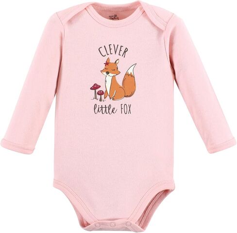 Touched by Nature Unisex Baby Organic Cotton Long-Sleeve Bodysuits, Girl Woodland Alphabet, 9-12 Months in Kuwait