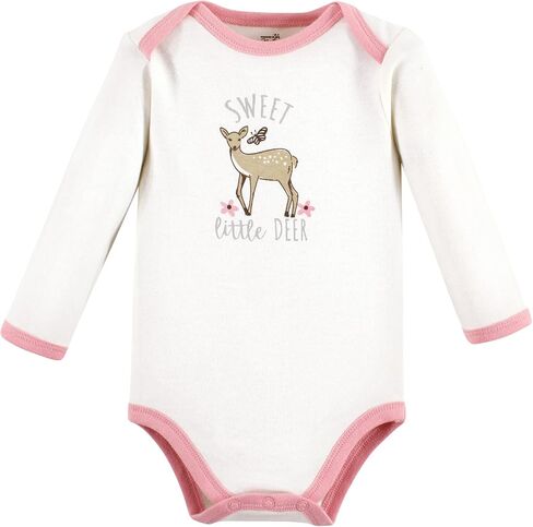 Touched by Nature Unisex Baby Organic Cotton Long-Sleeve Bodysuits, Girl Woodland Alphabet, 9-12 Months in Kuwait