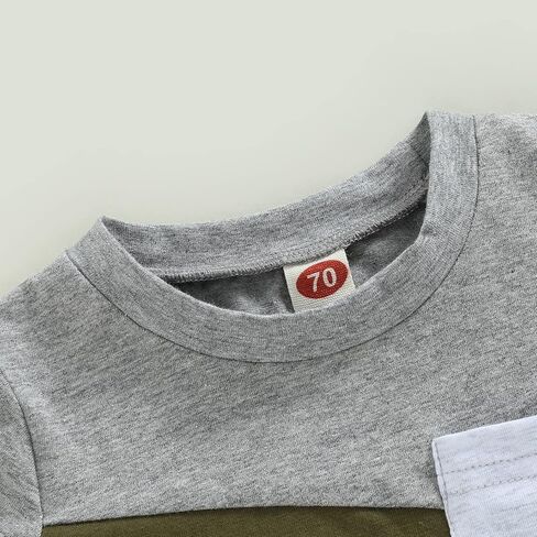 Toddler Baby Boy Summer Clothes Contrast Color Short Sleeve Shirt Top Shorts Casual Baby Boy Shorts Set in Kuwait