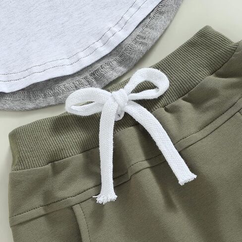 Toddler Baby Boy Summer Clothes Contrast Color Short Sleeve Shirt Top Shorts Casual Baby Boy Shorts Set in Kuwait