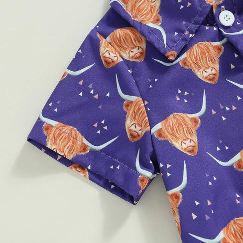 Kayotuas Western Baby Boy Clothes Cowboy Shirt Romper Long/Short Sleeve Button Down Dress Bodysuit Infant Gentleman Outfits in Saudi Arabia