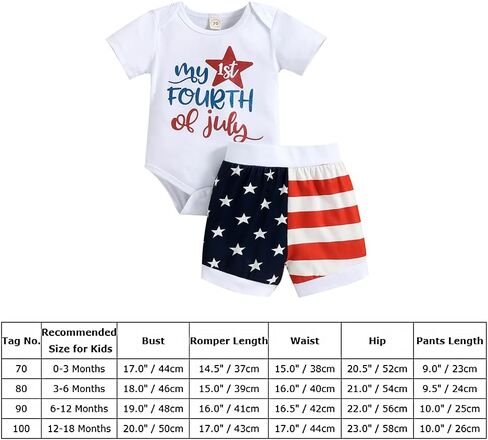 My First 4th of July Newborn Baby Boy Outfits American Flag Summer Romper Pants Independence Day 2PCS Set in Saudi Arabia
