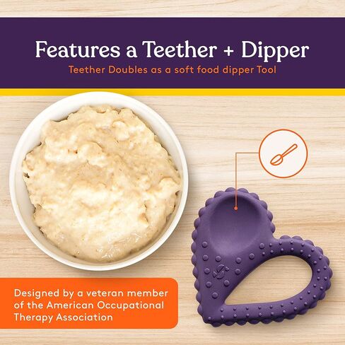 Special Supplies Teether Heart Spoon Oral Motor Therapy Tools, Textured Stimulation and Sensory Input Treatment for Babies and Toddlers, BPA Free Silicone, Dual Use Spoon Plus Teether in Saudi Arabia