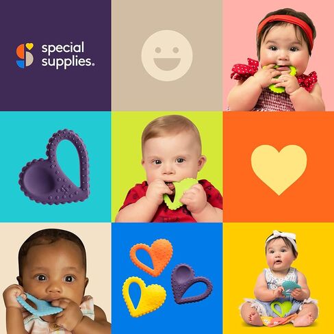 Special Supplies Teether Heart Spoon Oral Motor Therapy Tools, Textured Stimulation and Sensory Input Treatment for Babies and Toddlers, BPA Free Silicone, Dual Use Spoon Plus Teether in Saudi Arabia