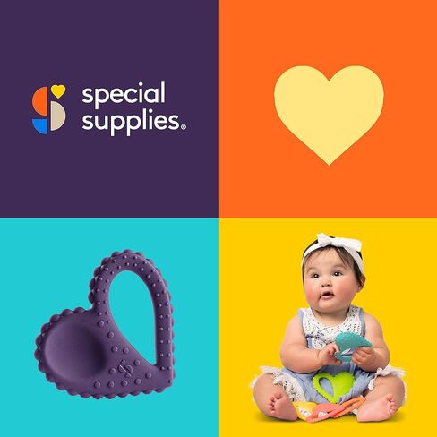 Special Supplies Teether Heart Spoon Oral Motor Therapy Tools, Textured Stimulation and Sensory Input Treatment for Babies and Toddlers, BPA Free Silicone, Dual Use Spoon Plus Teether in Saudi Arabia