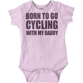 Brisco Brands Born To Go Cycling With My Daddy Baby Romper Boys or Girls in Kuwait