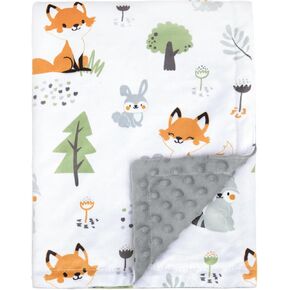 BORITAR Baby Blanket for Boys Girls Soft Minky with Double Layer Dotted Backing, Lovely Animals Printed 50 x 60 Inch Receiving Blanket in Kuwait