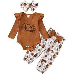 ملابس MIEKISA للرضع البنات بأكمام طويلة وسروال ملابس للفتيات حديثي الولادة in Kuwait