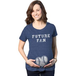 Maternity Future Fan Baseball Heart Pregnancy Tshirt Cute Sports Tee