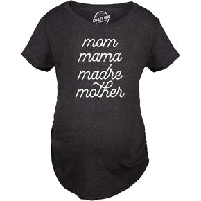 Maternity Mom Mama Madre Mother Tshirt Cute Mother's Day Different Moms Spellings Novelty Graphic Tee for Mother to Be
