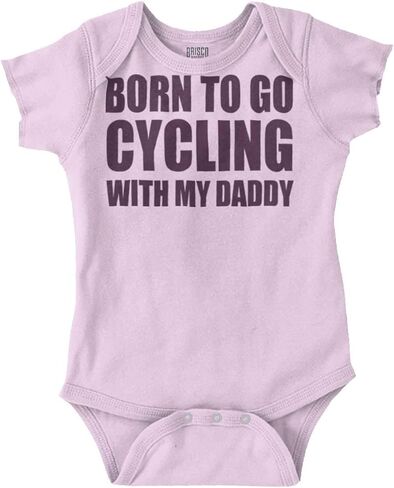 Brisco Brands Born To Go Cycling With My Daddy Baby Romper Boys or Girls in Kuwait