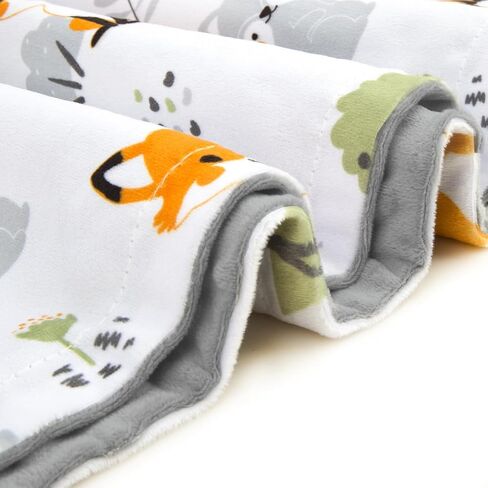 BORITAR Baby Blanket for Boys Girls Soft Minky with Double Layer Dotted Backing, Lovely Animals Printed 50 x 60 Inch Receiving Blanket in Kuwait
