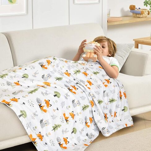 BORITAR Baby Blanket for Boys Girls Soft Minky with Double Layer Dotted Backing, Lovely Animals Printed 50 x 60 Inch Receiving Blanket in Kuwait