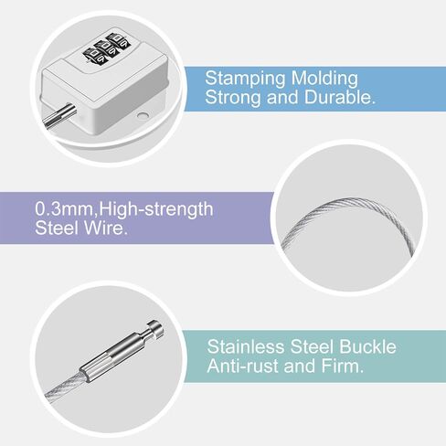 Rofio 2 Pack Refrigerator Locks with Code, Child Cabinet and Drawer Locks | Keyless 3-digit combination cable locks with no-drill adhesive for fridges, freezers, cabinets, drawers and tool chests in Saudi Arabia