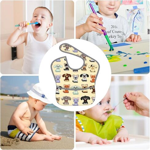 مريلة أطفال مقاومة للماء من AVULZGD للأولاد والبنات الصغار يأكلون مع صائد الطعام من 6 إلى 18 شهرًا in Kuwait