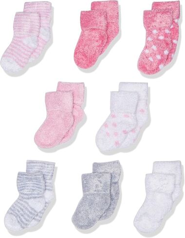 Hudson Baby Unisex Cotton Rich Newborn and Terry Socks, Dots Stripes, 6-12 Months in Saudi Arabia