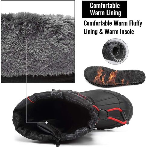 CIOR Kids Snow Boots for Boys Girls Toddler Winter Outdoor Boots Waterproof with Fur Lined(Toddler/Little Kids/Big Kid) in Saudi Arabia