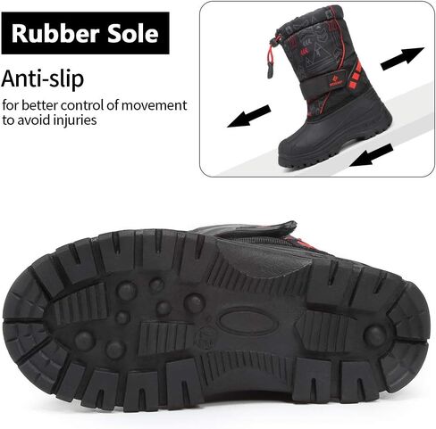 CIOR Kids Snow Boots for Boys Girls Toddler Winter Outdoor Boots Waterproof with Fur Lined(Toddler/Little Kids/Big Kid) in Saudi Arabia