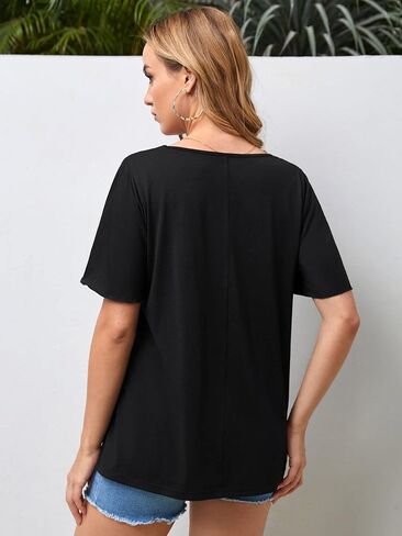 قمصان حمل نسائية من MakeMeChic بأكمام قصيرة وحواف مكشكشة للحمل من Peplum in Kuwait
