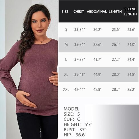GINKANA Maternity Tops Ruffle Long Sleeve Maternity Shirts Cute Pregnancy Mama Tee Tops Casual Blouses for Baby Shower in Saudi Arabia