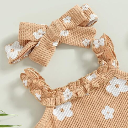 Newborn Baby Girl Clothes Floral Sleeveless Romper Bodysuit + Ruffle Bloomers Shorts Infant Summer Outfits Set in Saudi Arabia