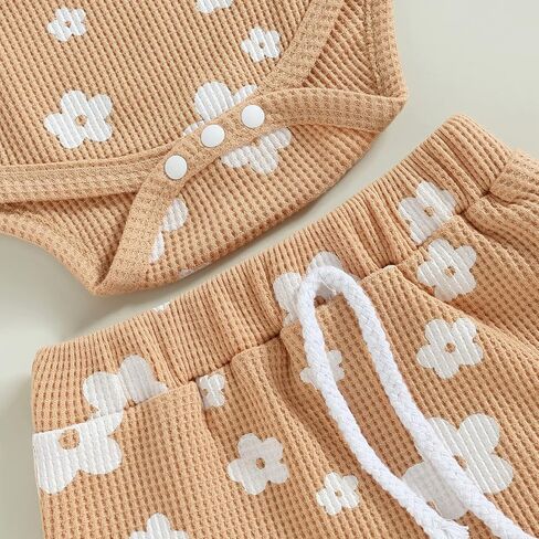 Newborn Baby Girl Clothes Floral Sleeveless Romper Bodysuit + Ruffle Bloomers Shorts Infant Summer Outfits Set in Saudi Arabia