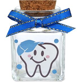 Baby Tooth Box, Tooth Fairy Box for Lost Teeth, Glass Tooth Holders for Kids First Teeth Keepsake Box Gifts for Baby - Boy