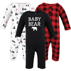Hudson Baby Girls Unisex Cotton Coveralls, Buffalo Plaid Bear, 9-12 Months, Buffalo Plaid Bear, 9-12 Months US in Kuwait