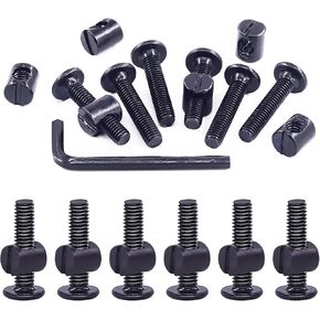 Swpeet 25Pcs Black M6 × 15mm Crib Hardware Screws, Hex Socket Head Cap Crib Baby Bed Bolt and Barrel Nuts with 1 x Allen Wrench Perfect for Furniture, Cots, Crib Screws (M6x15mm) in Saudi Arabia