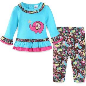 LittleSpring Cute Baby Girl Clothes Outfit Long Sleeve T-Shirt and Pants Set
