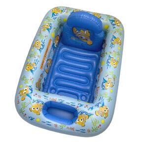 Disney Mickey Mouse Air-Filled Cushion Bath Tub - Free-Standing, Blow up, Portable, Inflatable, Safe Bathing, Baby Bathtub, Toddler Bathtub