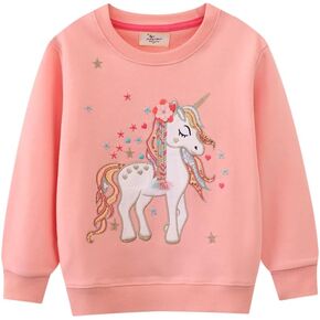 Little Girls Sweatshirts Cotton Long Sleeve Crewneck Pullover Toddler Kids Winter Warm Shirt Sweater Tops 2t-8t in Saudi Arabia